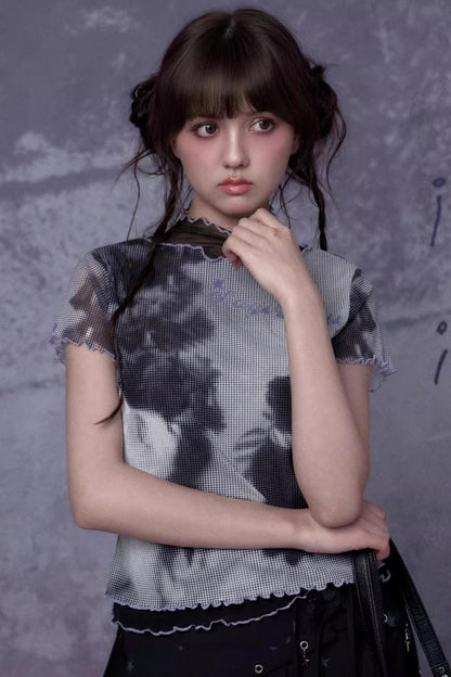 Retro Double Layer Mesh Top
