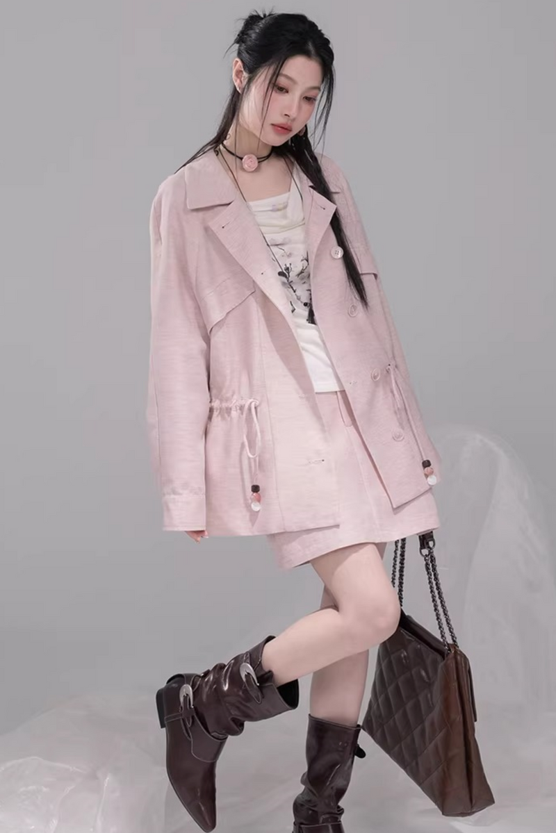 Powder Color Jacket + Skirt