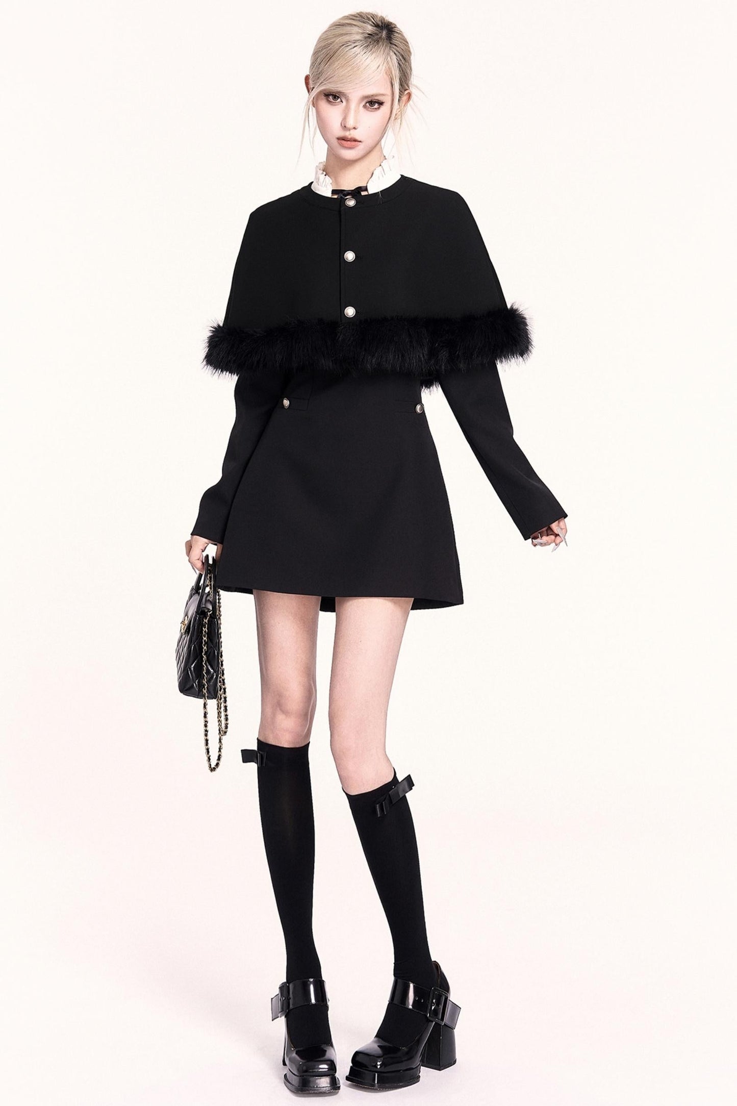 Mode Dress + Fur Cape