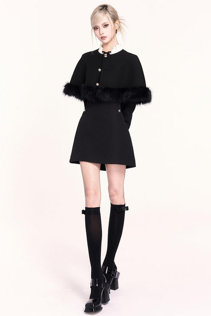 Mode Dress + Fur Cape