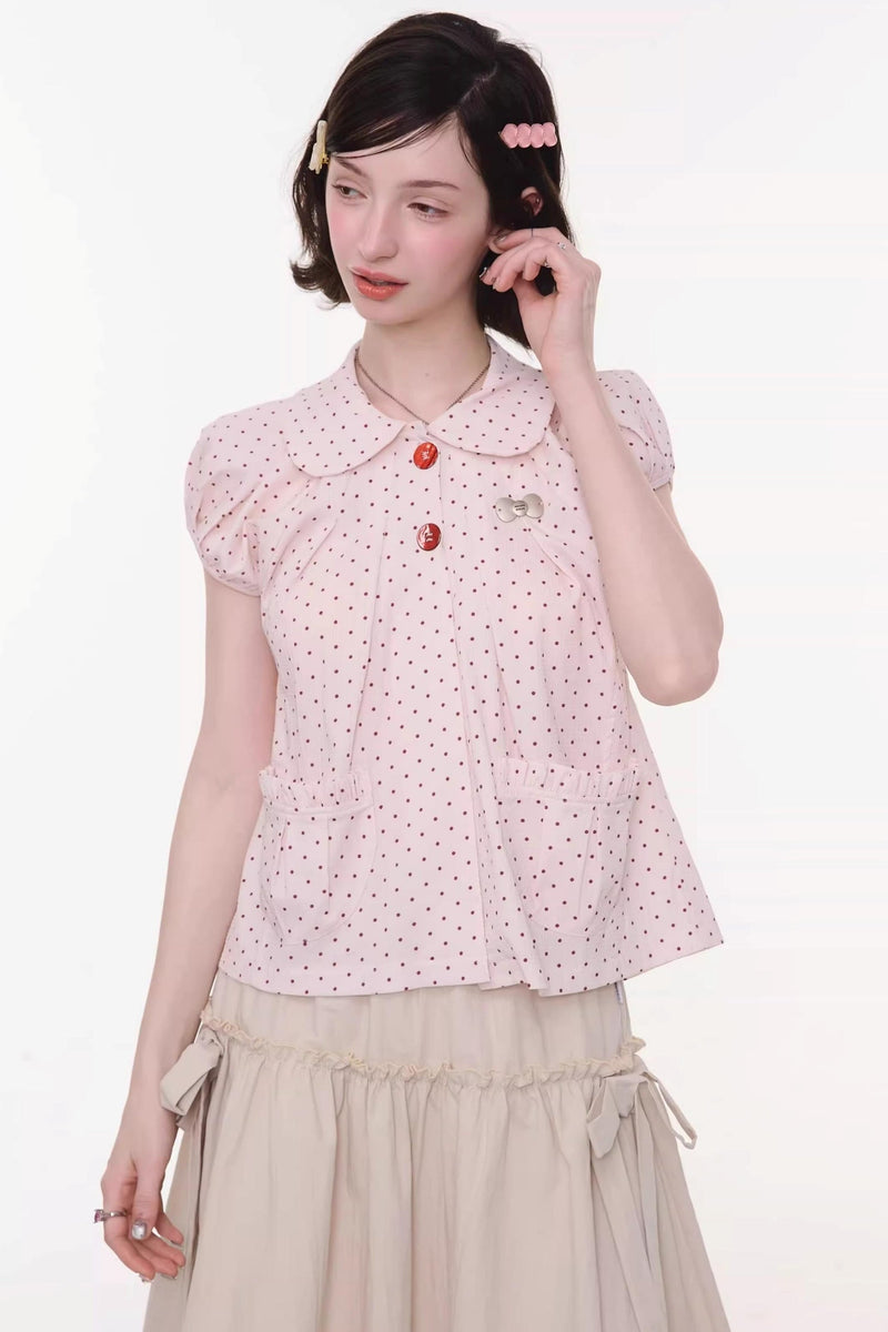Sweet Starry Doll Collar Blouse