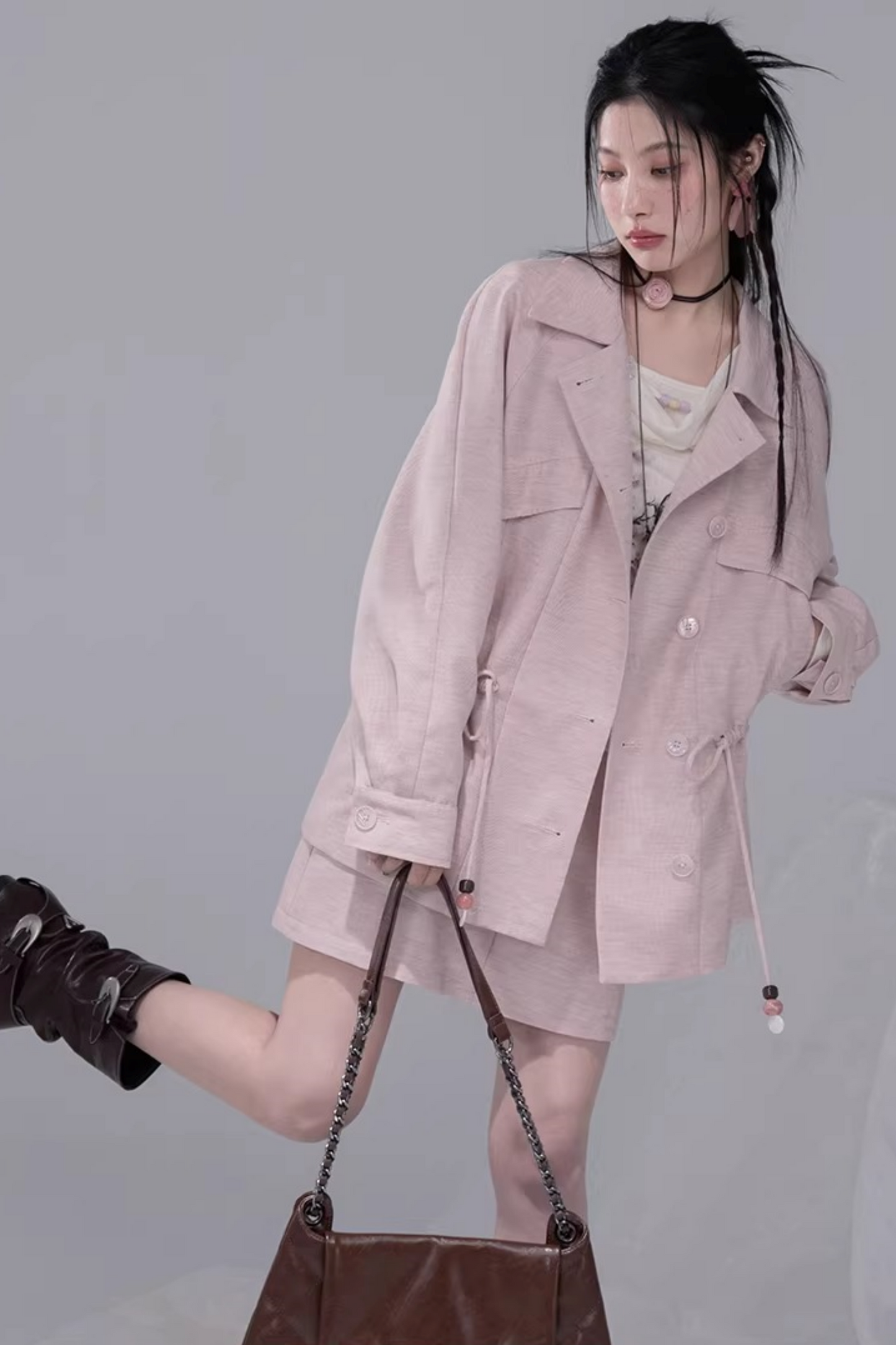 Powder Color Jacket + Skirt