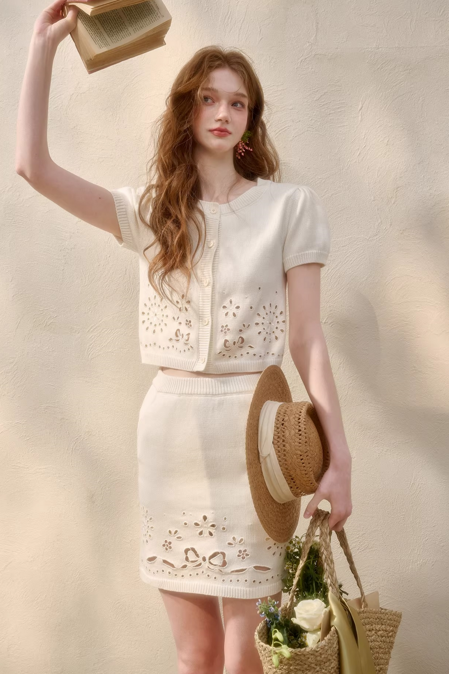 Puff Sleeve French Top + Skirt