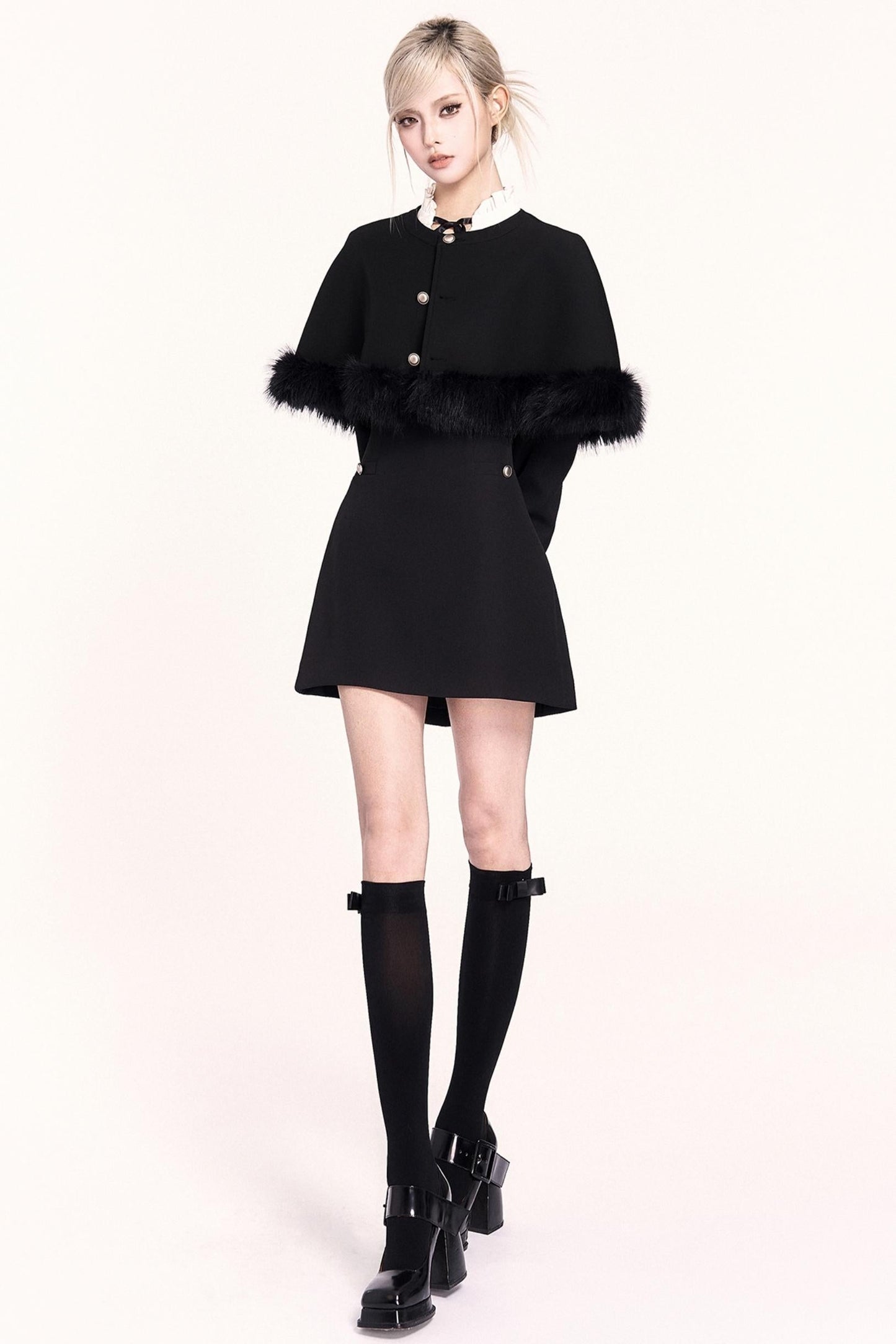Mode Dress + Fur Cape