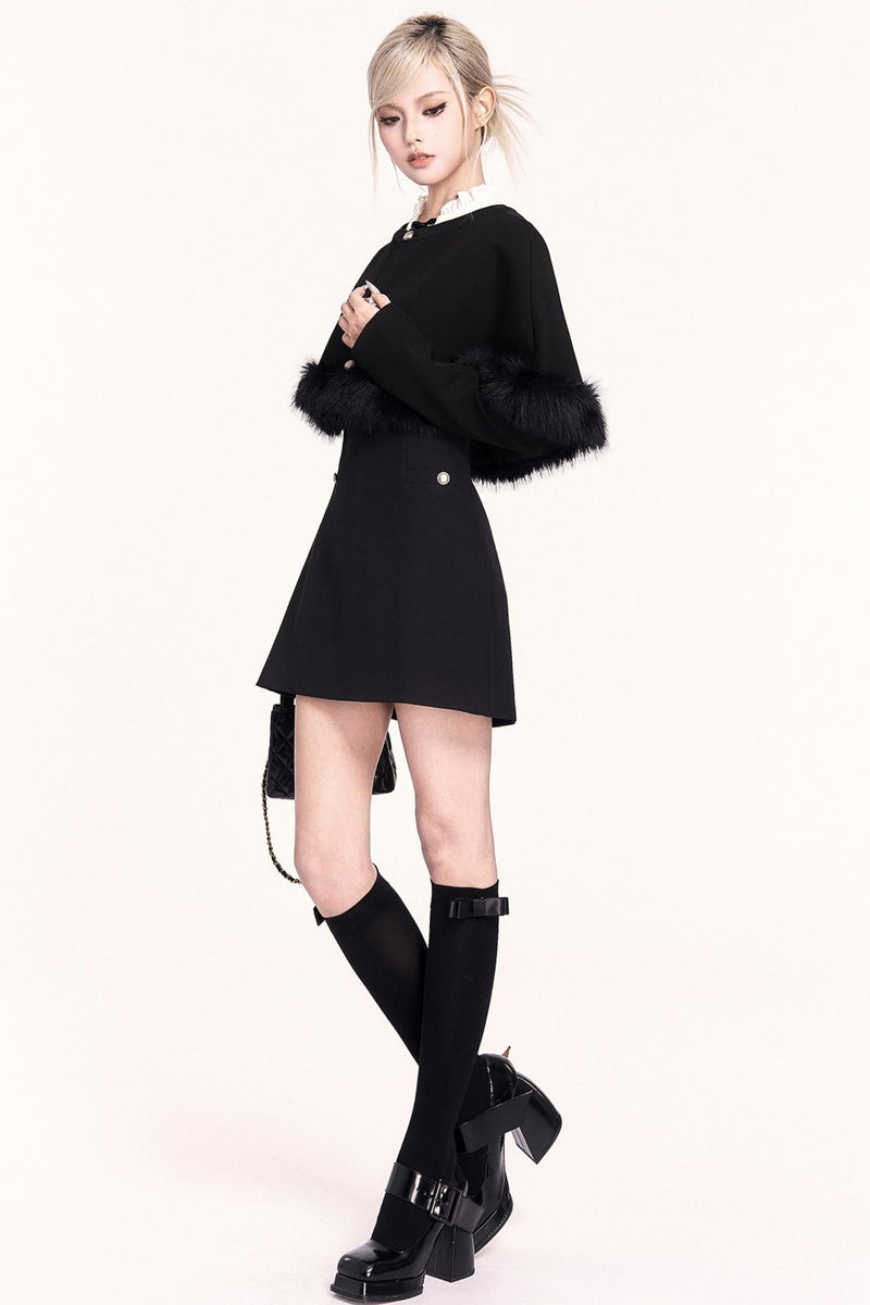 Mode Dress + Fur Cape