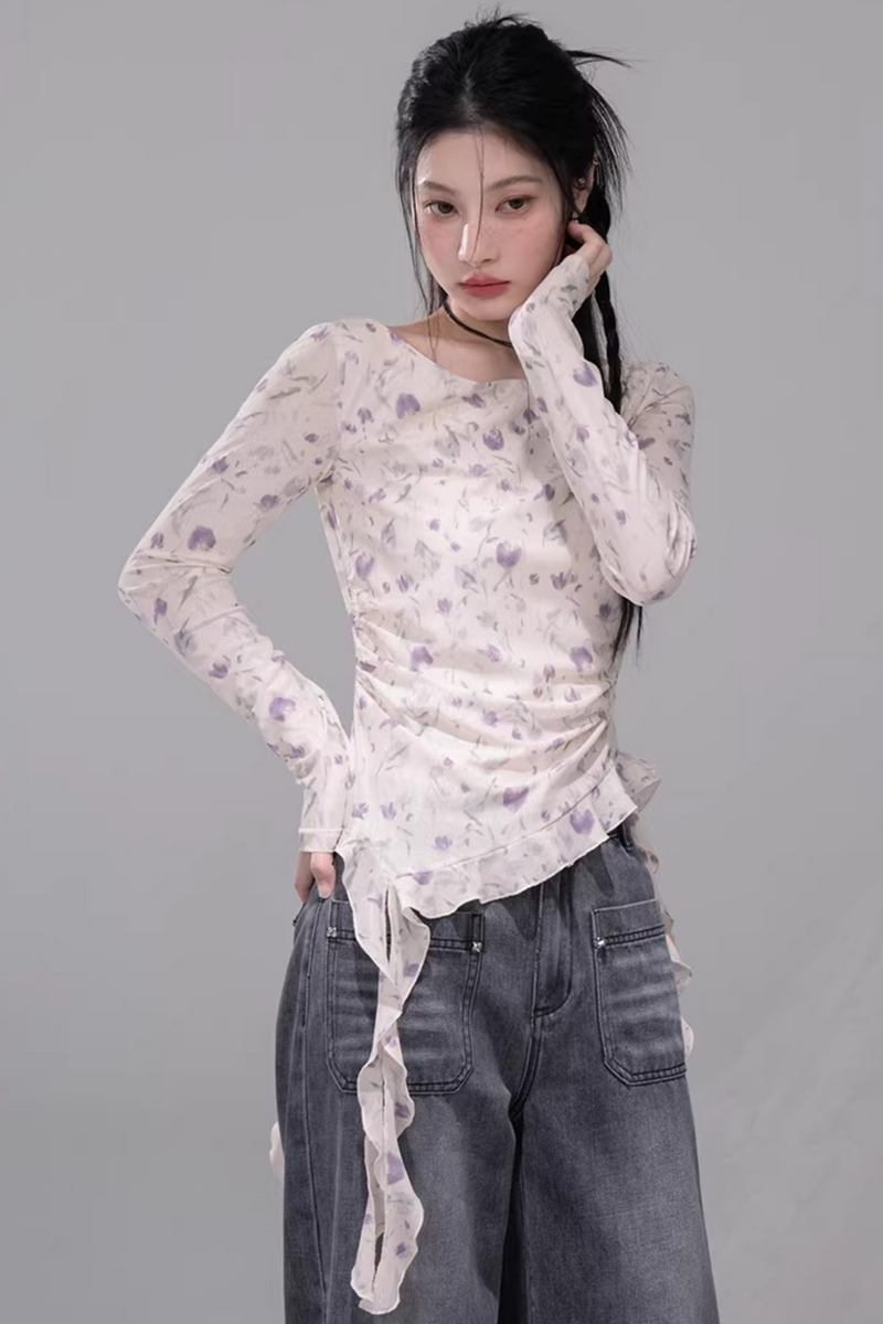 Sheer Asymmetrical Top