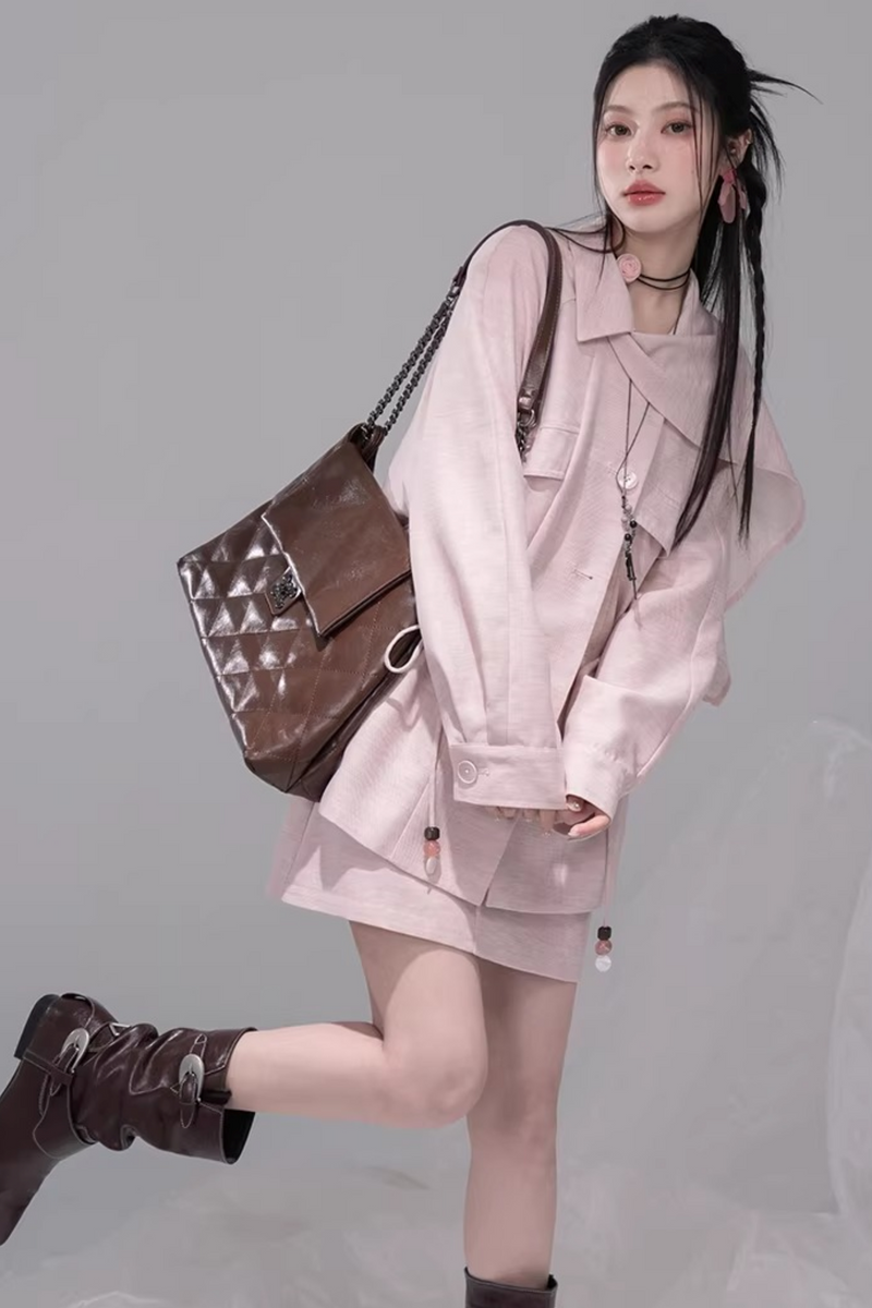 Powder Color Jacket + Skirt