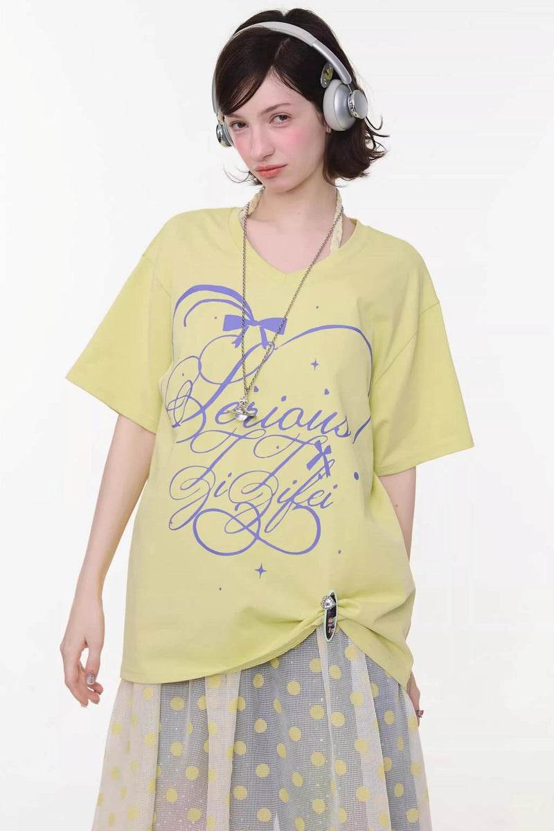 Star Falling V-neck Top