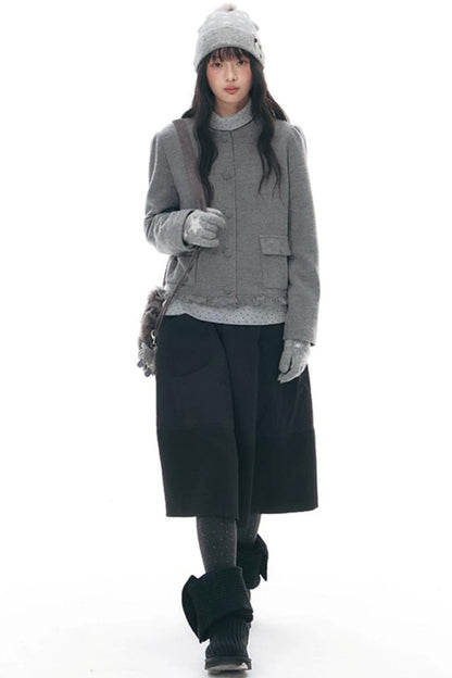 Retro Top + Preppy Pleated Skirt + Scarf
