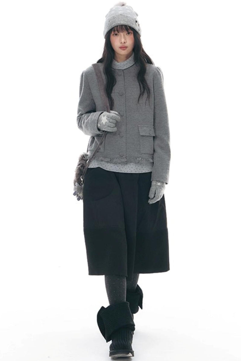Retro Top + Preppy Pleated Skirt + Scarf