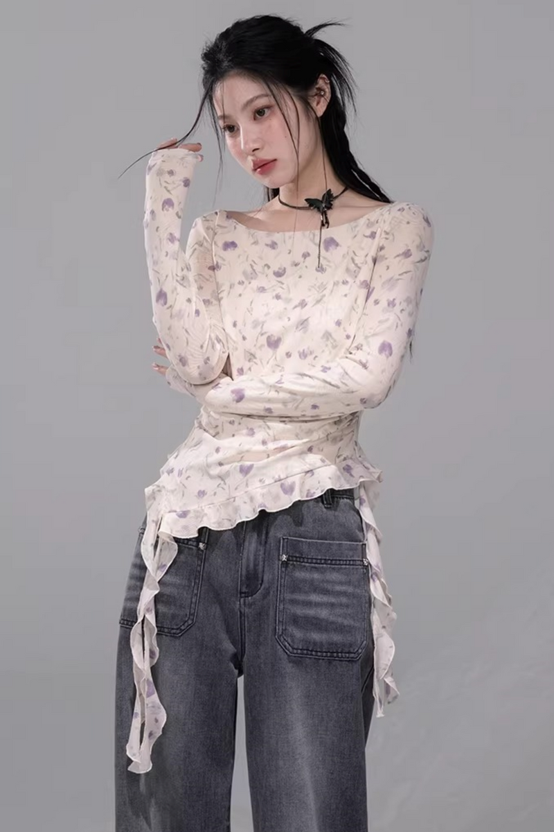 Sheer Asymmetrical Top