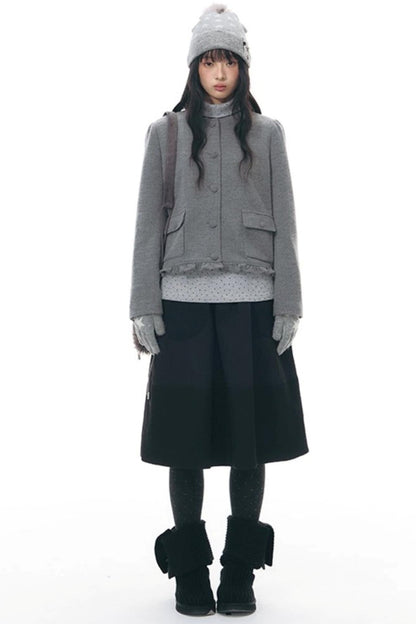 Retro Top + Preppy Pleated Skirt + Scarf