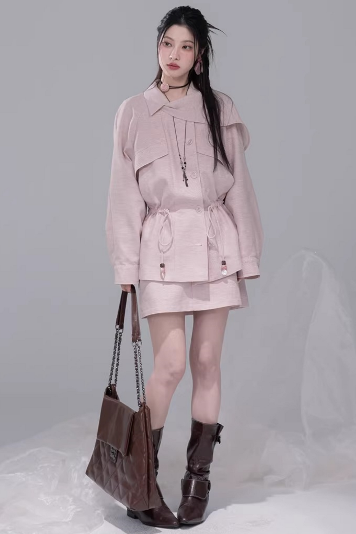 Powder Color Jacket + Skirt