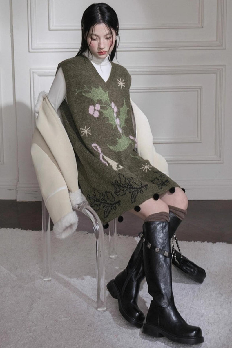 Dark Green Knit Vest