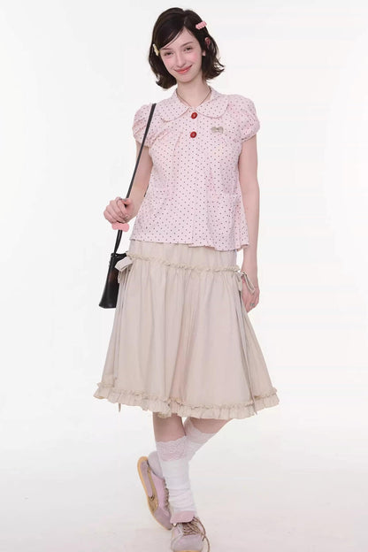 Sweet Starry Doll Collar Blouse