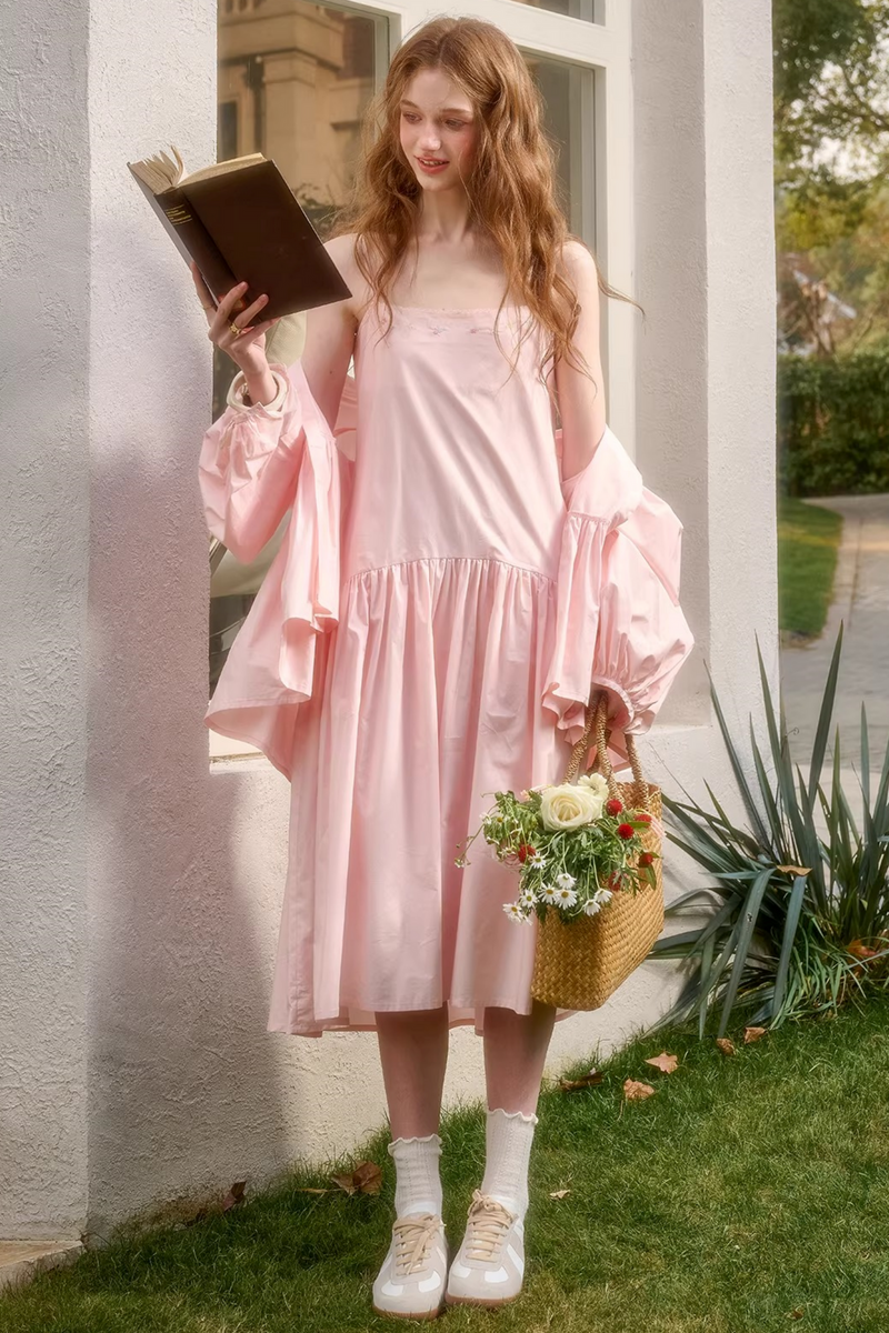 Baby Pink Sweet Dress + Shirt