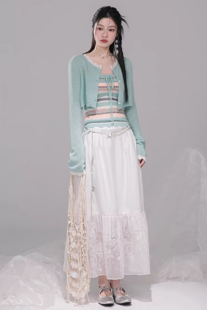 Coconut Breeze Cardigan + Tube Top