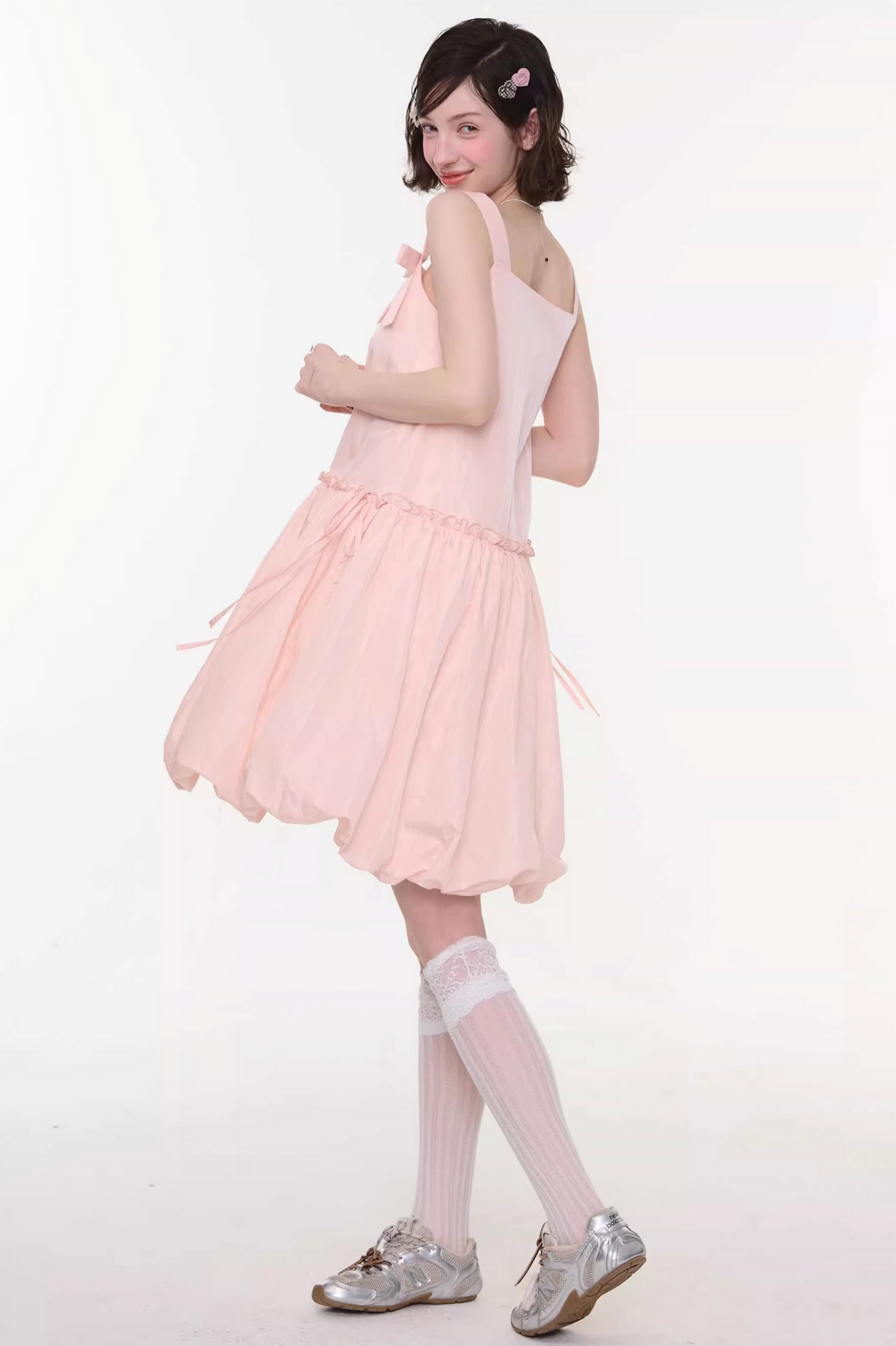 Ribbon Sweet Balloon Camisole Dress