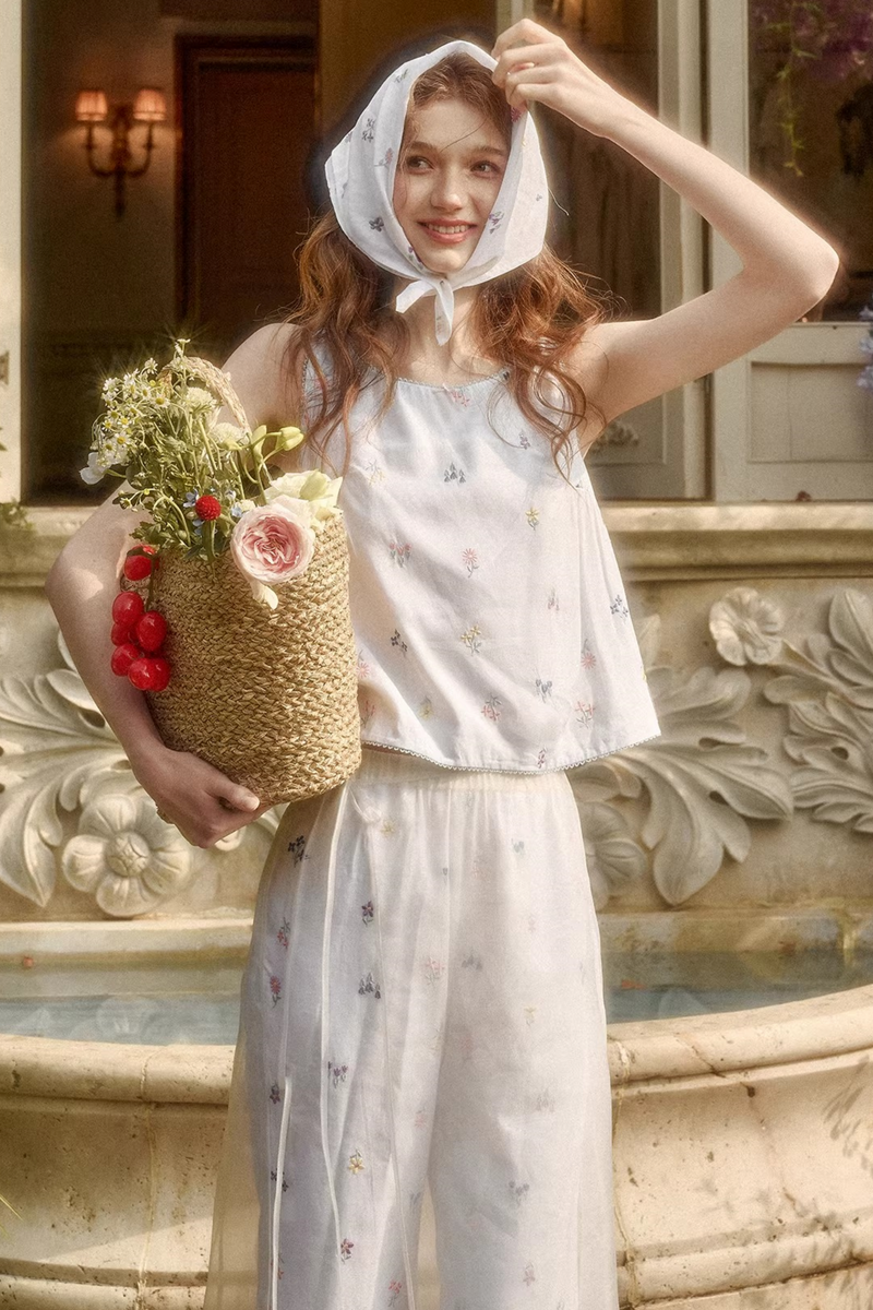 Retro Dress + Top + Pants + Curtain + Scarf
