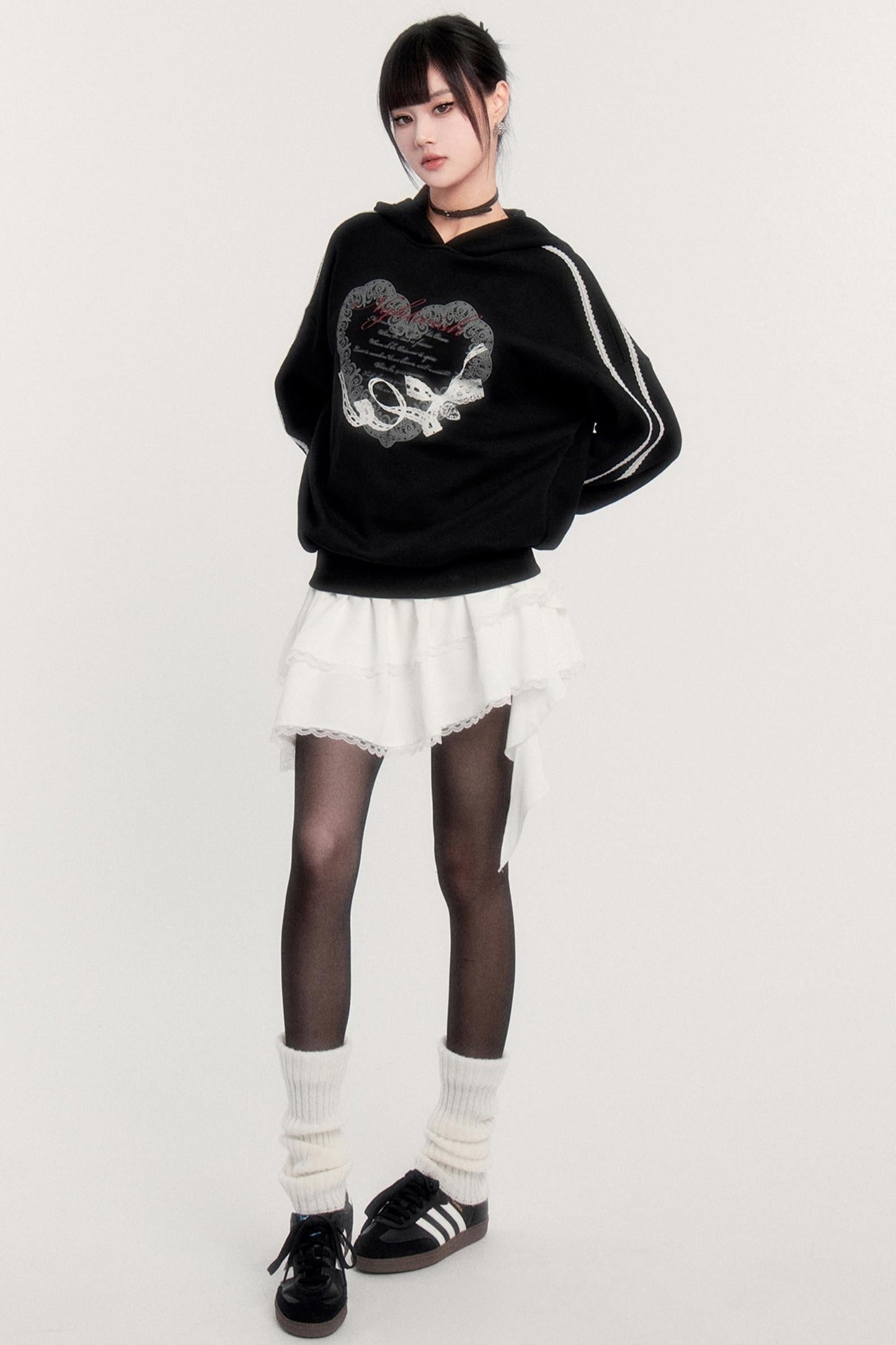 Sporty Hooded Top + Skirt