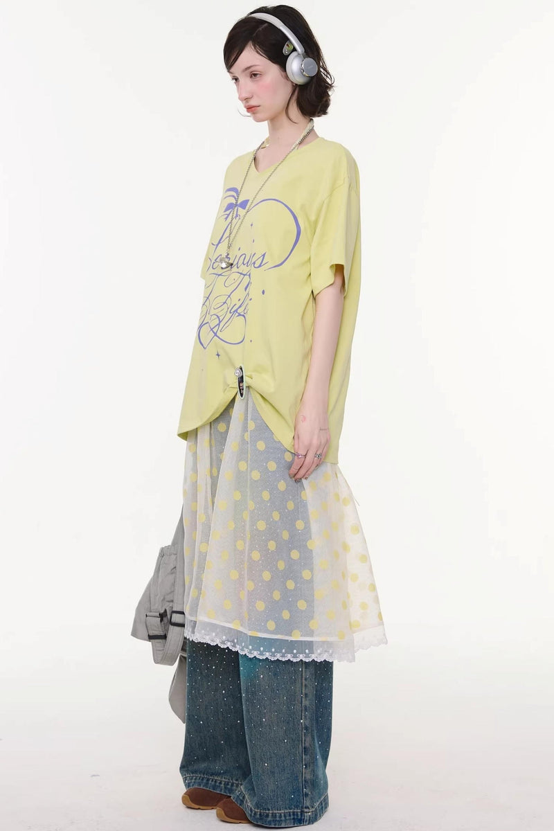 Star Falling V-neck Top