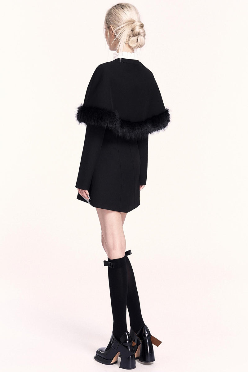 Mode Dress + Fur Cape