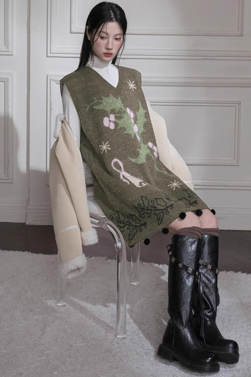 Dark Green Knit Vest