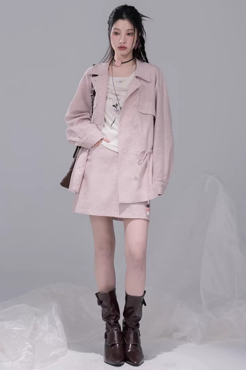 Powder Color Jacket + Skirt
