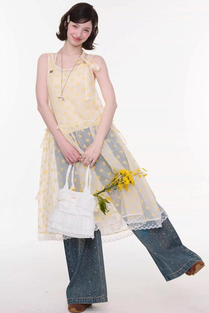 Sweet Polka Dot Mesh Dress
