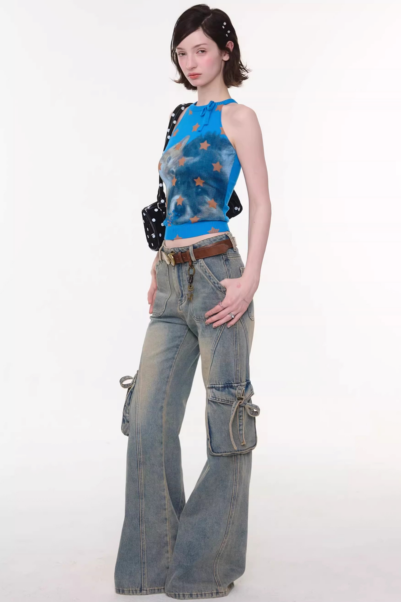 Y2k Star Cat Sleeveless Top