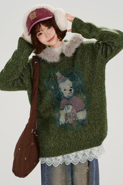 Retro Faux Fur Loose Top