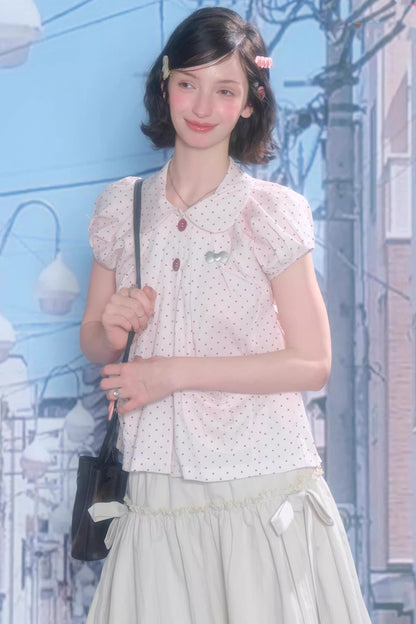 Sweet Starry Doll Collar Blouse