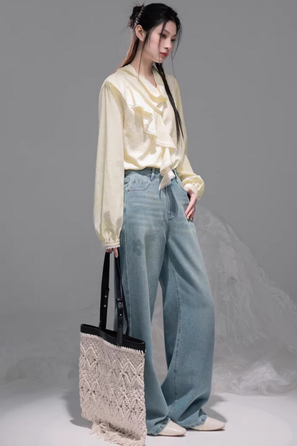 Lemon Yellow Ruffle Blouse