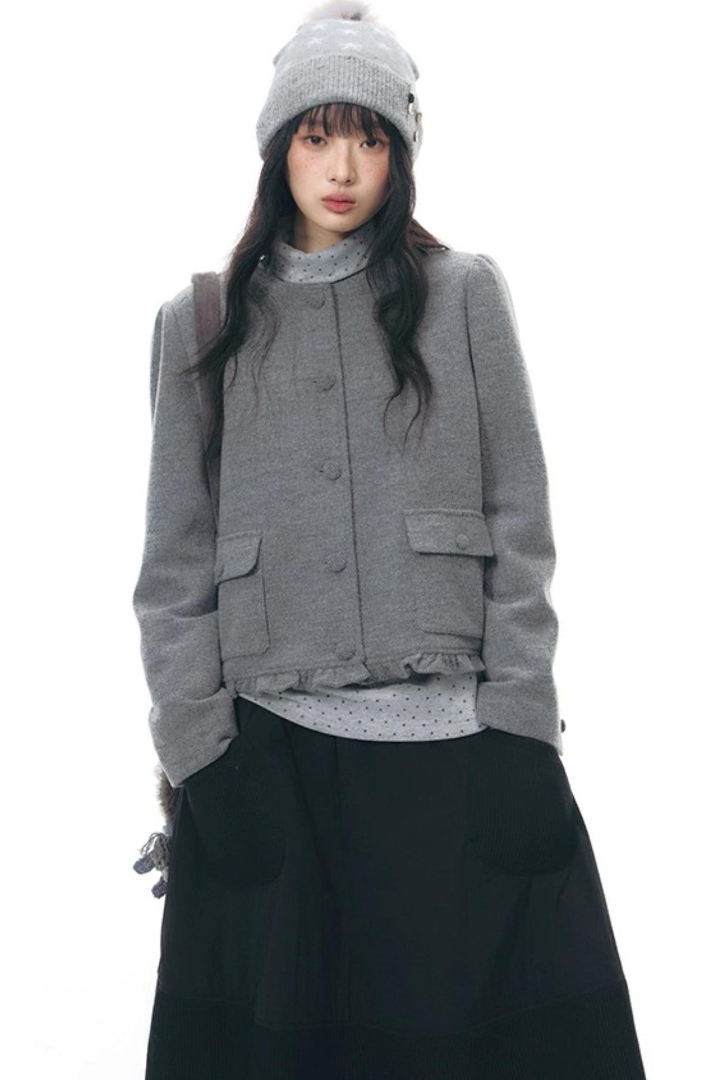 Retro Top + Preppy Pleated Skirt + Scarf