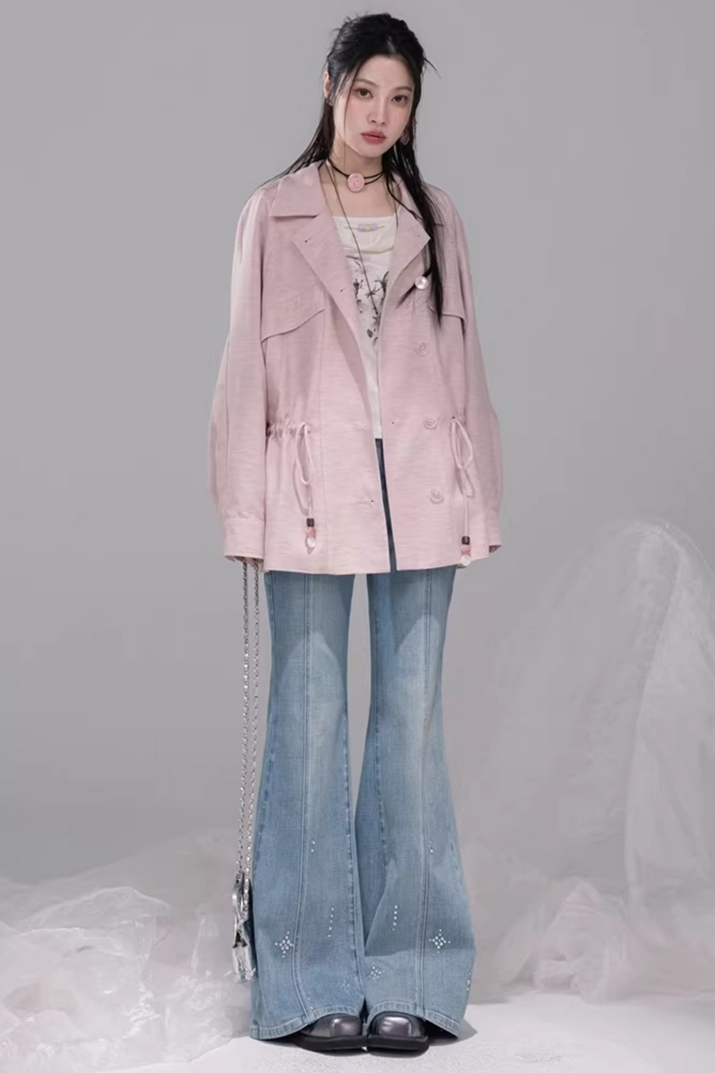 Powder Color Jacket + Skirt