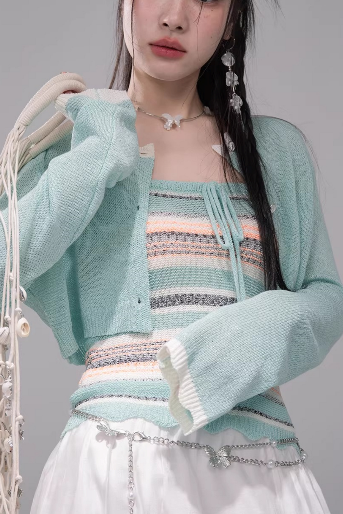 Coconut Breeze Cardigan + Tube Top