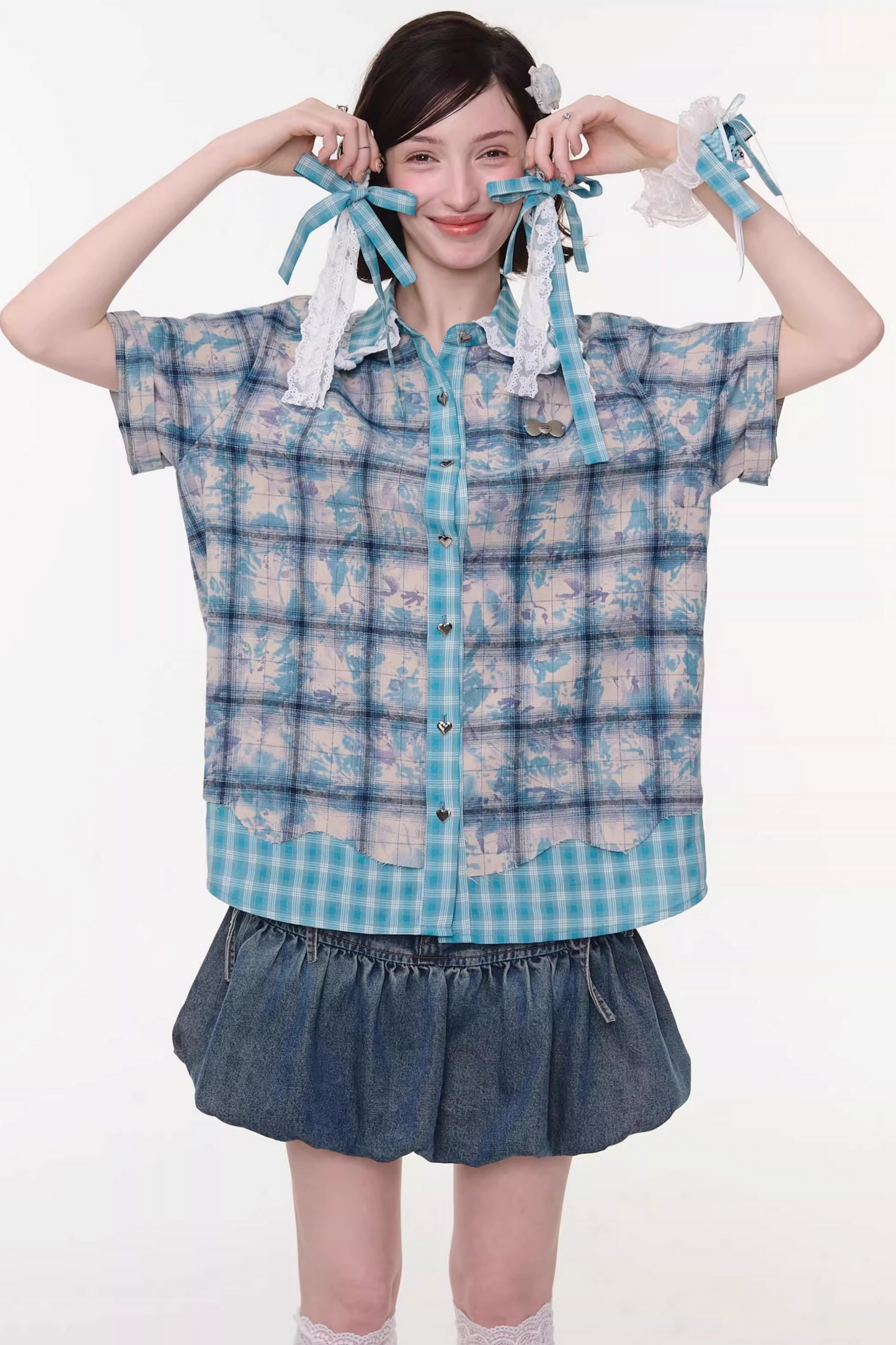 Y2k Plaid Oversized Shirt