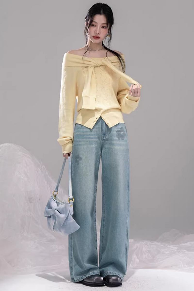 Milky Yellow One-shoulder Top