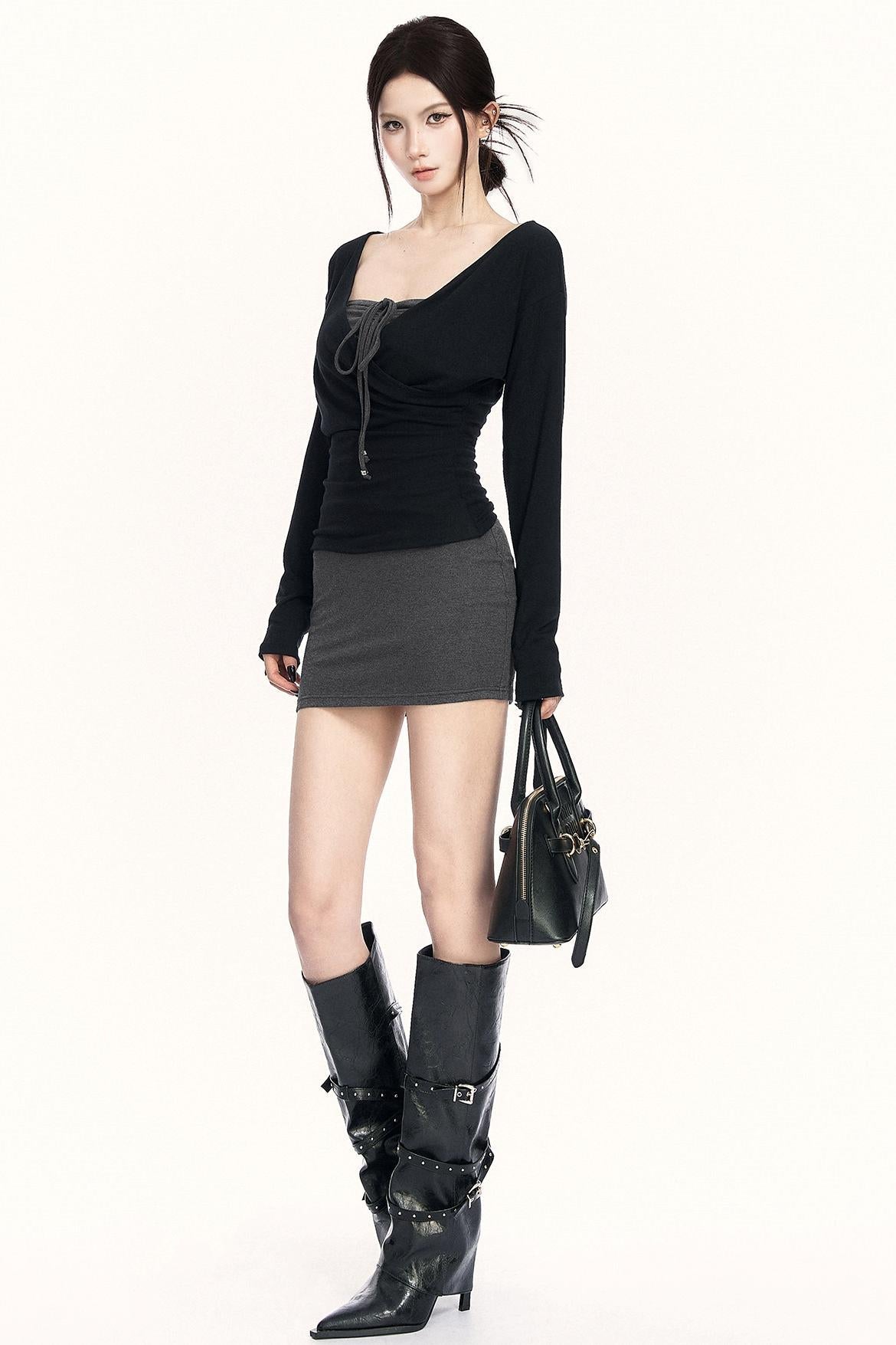 Cross Neck Dress + Top