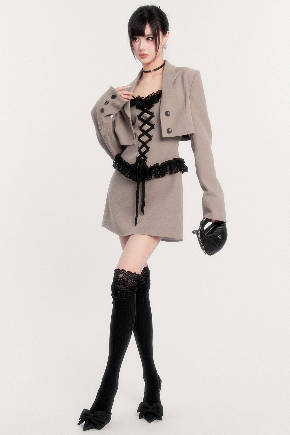 Lace Patchwork Dress + Jacket