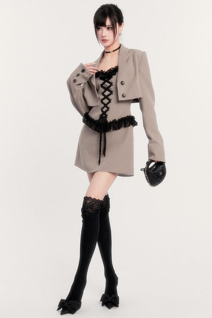 Lace Patchwork Dress + Jacket