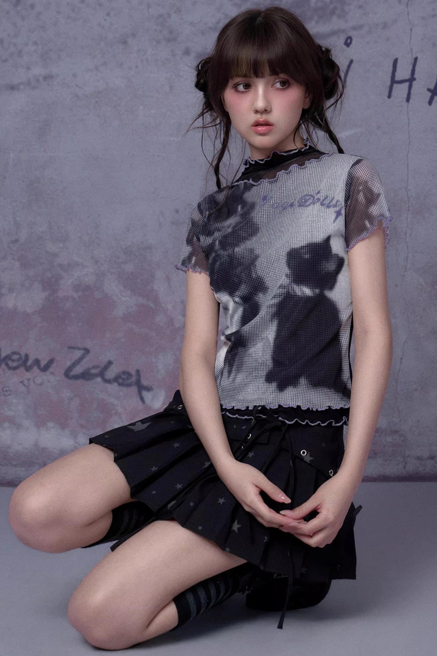 Retro Double Layer Mesh Top