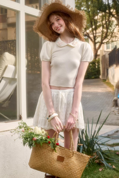 Frozen Flowers Fitted Top