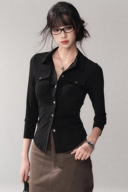 High Waist Cinched Blouse