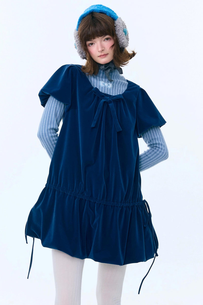 Dark Blue Velvet Dress