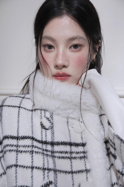 Monochrome Plaid Jacket + Vest Dress