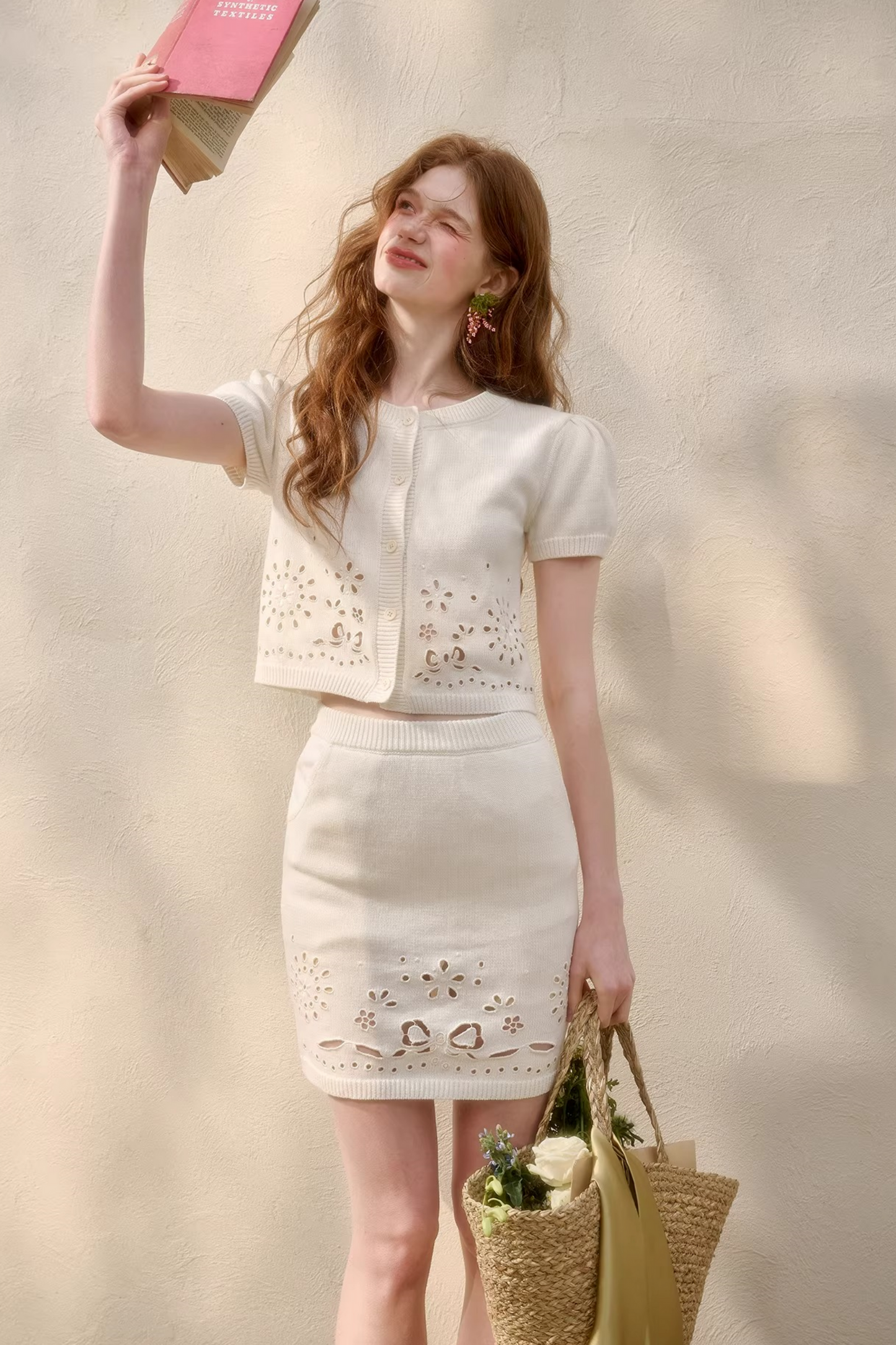 Puff Sleeve French Top + Skirt