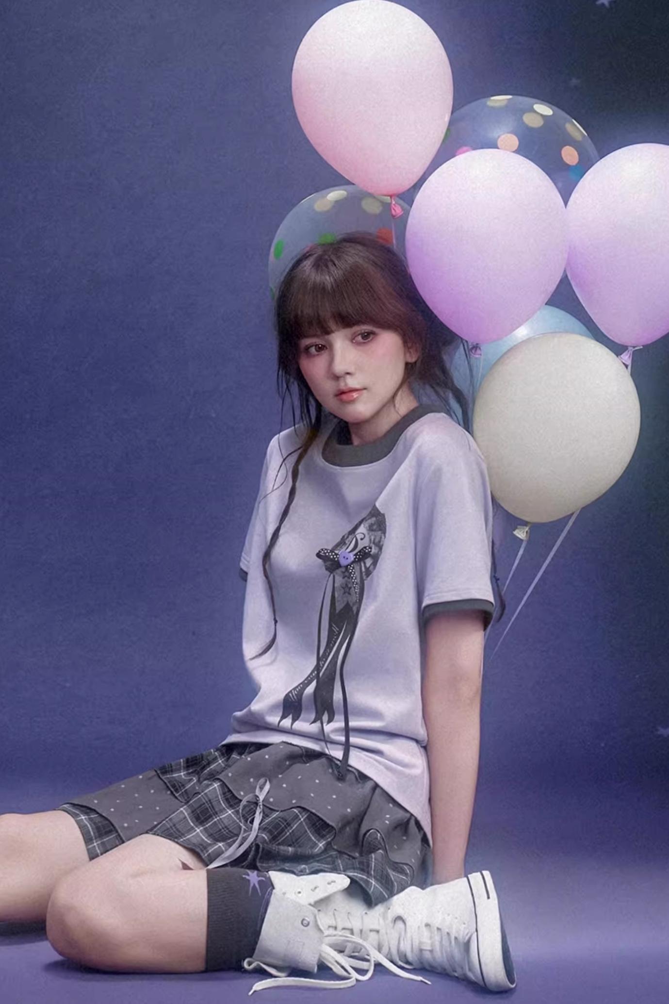 Purple Ribbon Blouse