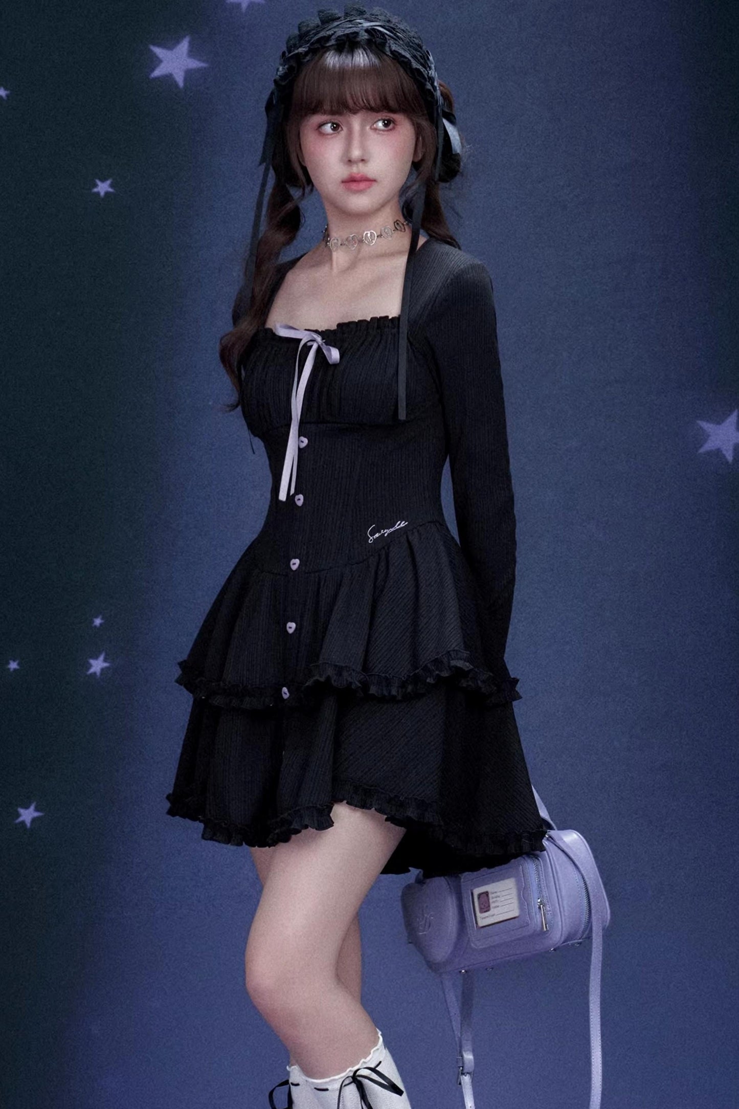 Dark Sweet Girly Tiered Dress