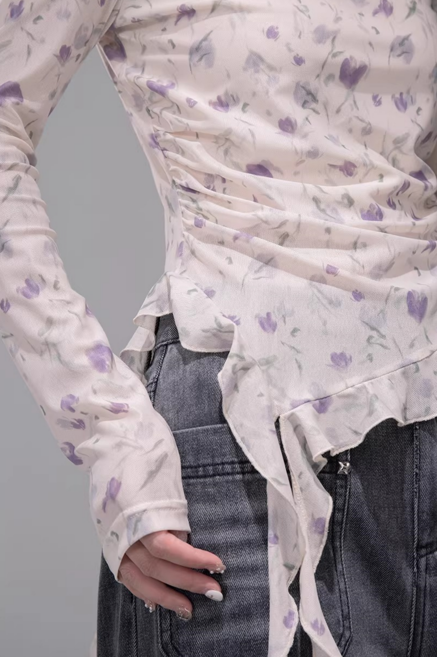 Sheer Asymmetrical Top